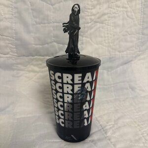Scream 6 VI Ghost Face AMC CUP, Topper and Lid Raised Knife, no straw